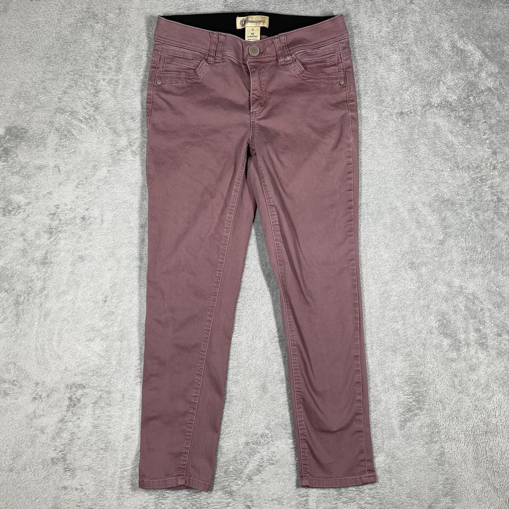 Democracy Pants Womens 6 Purple Jegging Skinny‎ Denim Stretch Pockets Flat Front